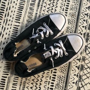 Black converse slip on sneakers